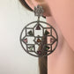 Diamond and Silver Multi Tourmaline Black Rhodium Finish Earring