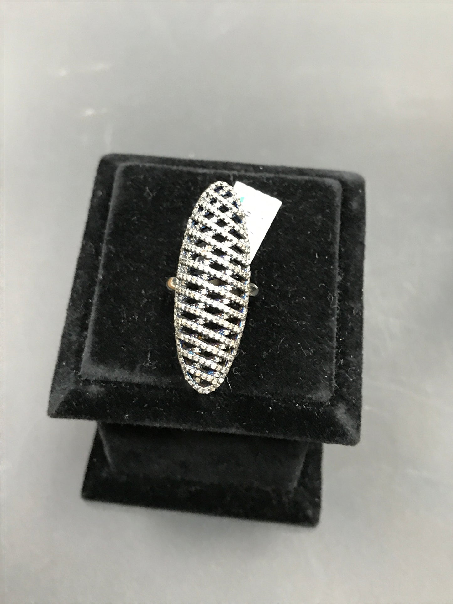 Pave Diamond Ring .925 Oxidized Sterling Silver Diamond Ring, Genuine handmade pave diamond Ring Size Approx 1.56"(39 MM)