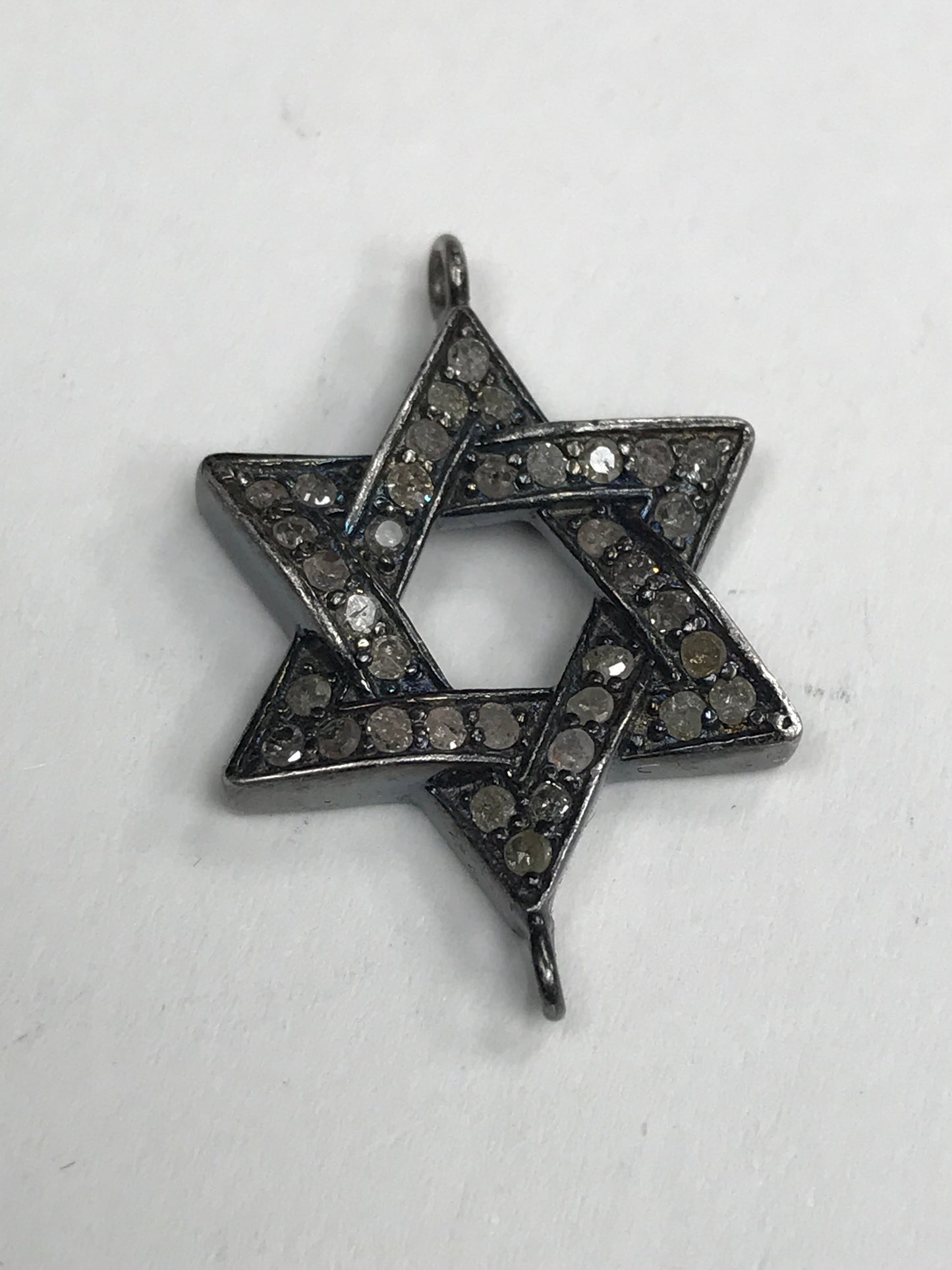 Open Star Pave Diamond Charm