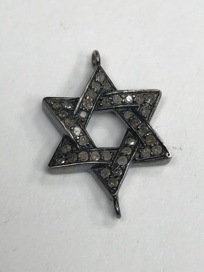 Open Star Pave Diamond Charm