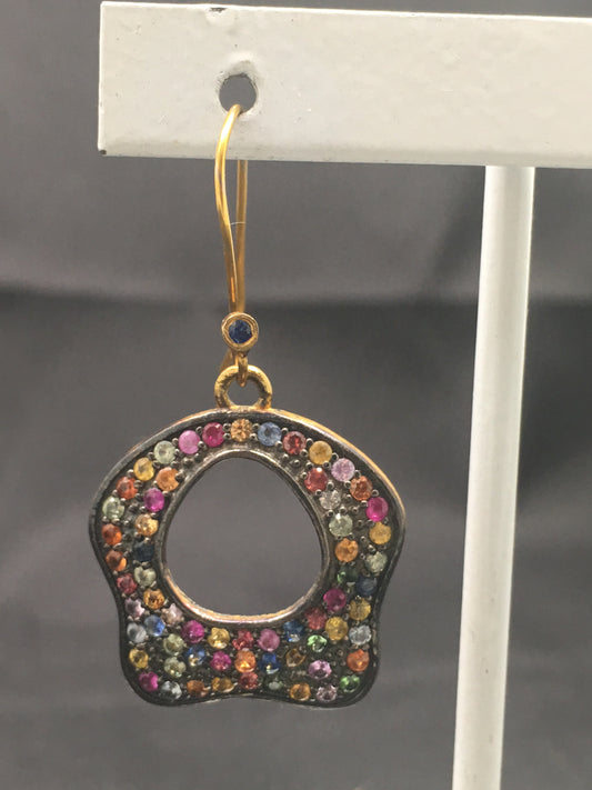 Multi Sapphire Earrings,