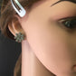 Flower Shape Silver Diamond Earring .925 Oxidized Sterling Silver Diamond Earring, Genuine handmade pave diamond Earring .