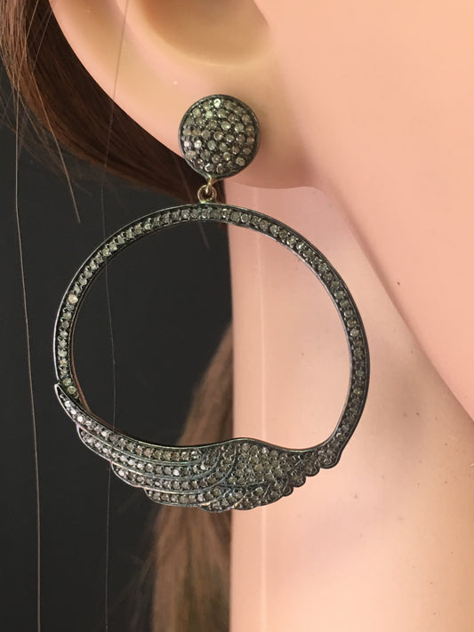 Silver and Diamond Pave EARRINGS