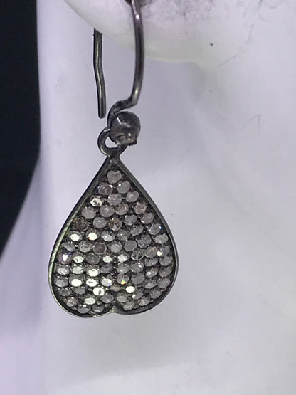 Silver and Diamond Pave  EARRINGS