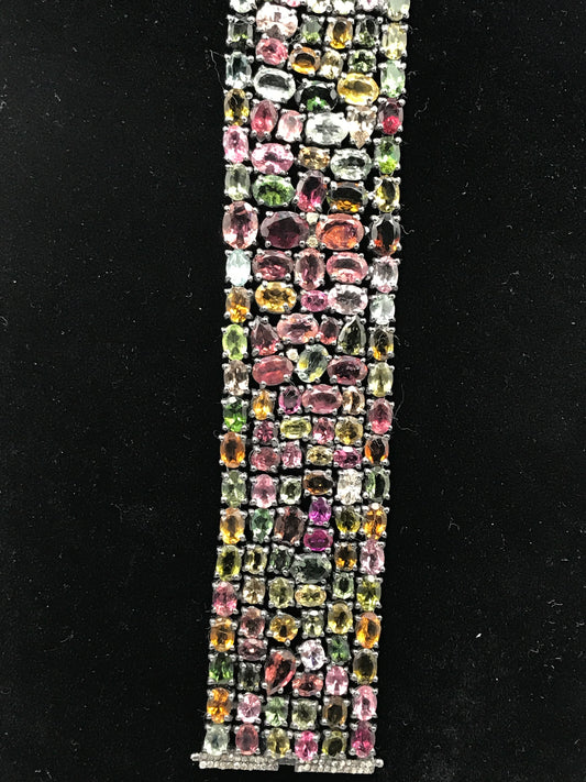 Tourmaline and Diamond Designer Bracelet