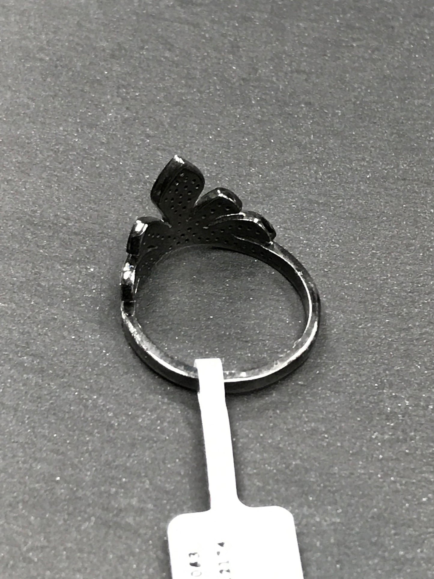 Diamond and Silver Black Rhodium Finish Rings