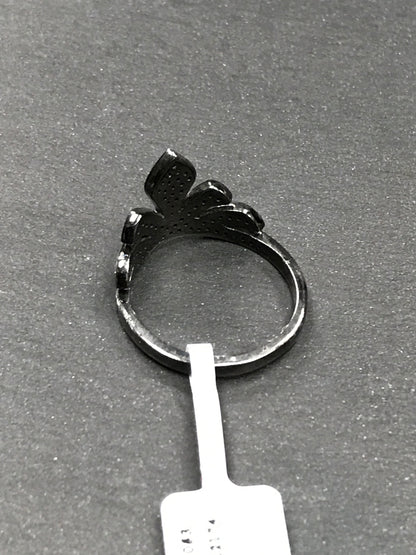 Diamond and Silver Black Rhodium Finish Rings