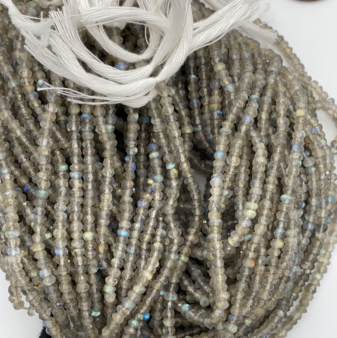 Labradorite Roundel Beads Facetted 3-4mm