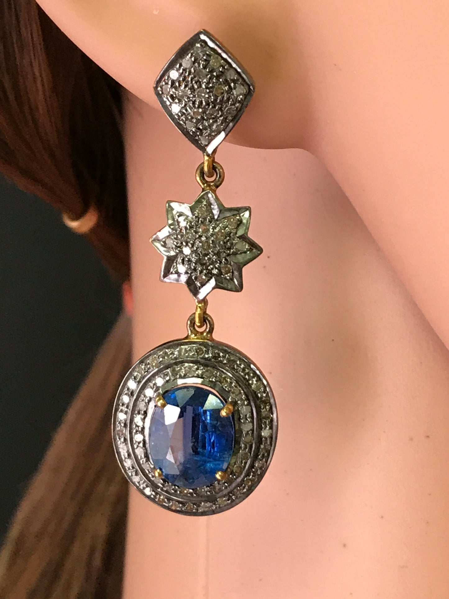 Kynite and Diamond Earrings