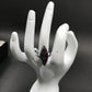 Diamond and Ruby Silver Black Rhodium Finish Rings
