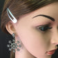 Diamond and Rainbow Moon Stone Earring