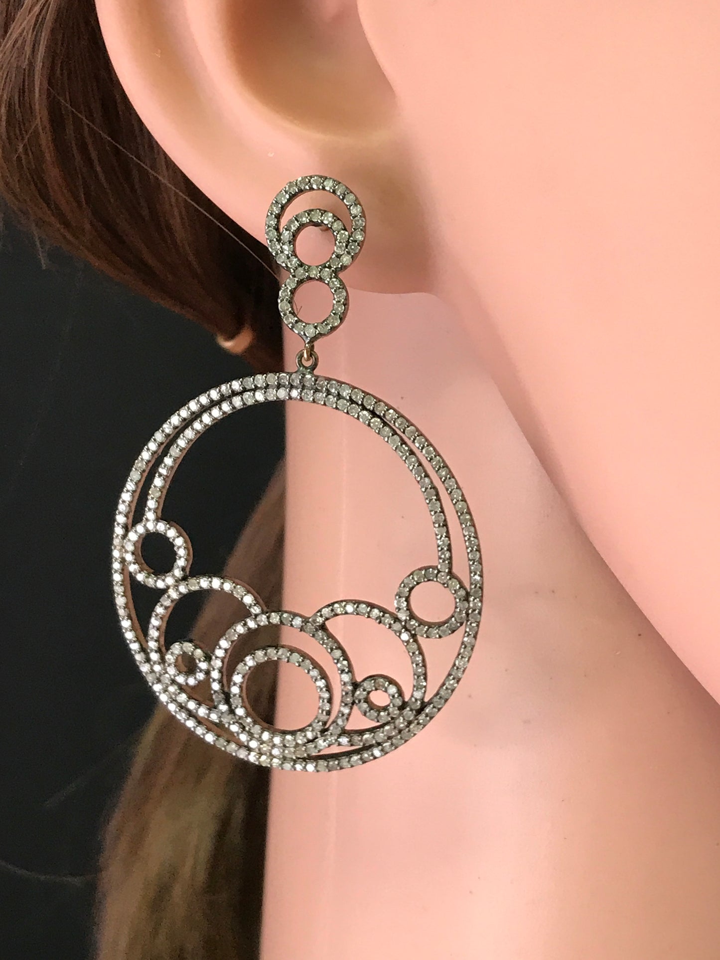 Circle Shape Diamond Earrings