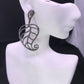 Diamond and Silver Black Rhodium Finish Earrings