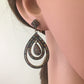 Diamond Silver Earring .925 Oxidized Sterling Silver Diamond Earring, Genuine handmade pave diamond Earring