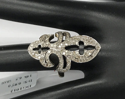 14k Solid Gold Diamond Rings. Genuine handmade pave diamond Rings. Approx Size (32 x 20 mm)