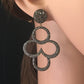 Diamond and Silver Black Rhodium Finish Earrings