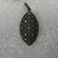 Marquise Diamond Charm .925 Oxidized Sterling Silver Diamond Charms