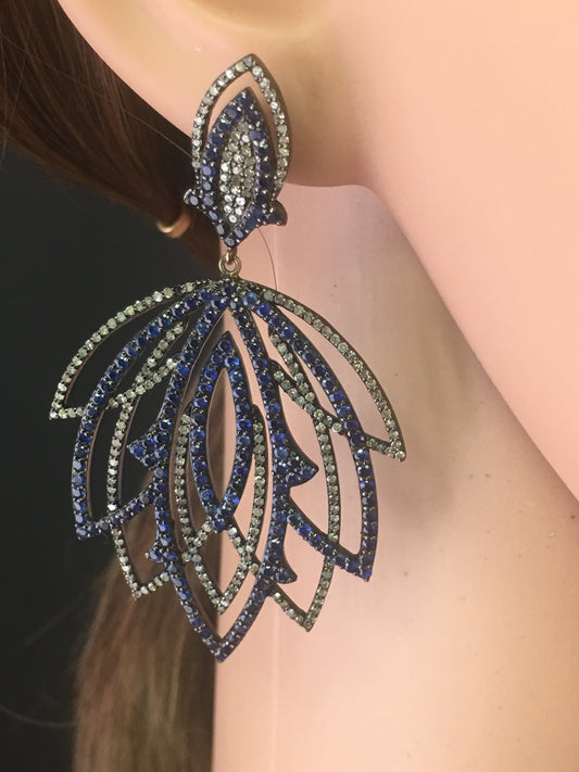 Silver and Diamond Pave EARRINGS