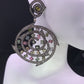 Diamond and Silver Multi Tourmaline Black Rhodium Finish Earring