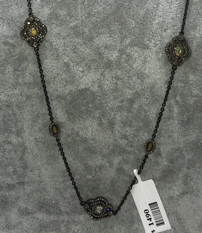 Opal and Diamond Designer long Chain Necklace