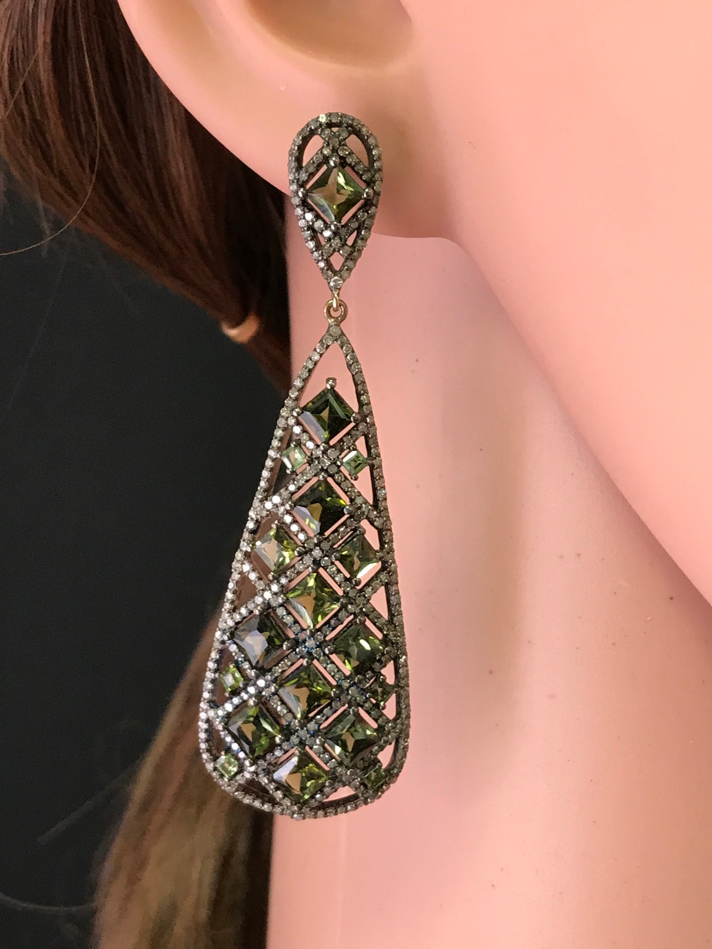 Diamond and Tourmaline Earrings