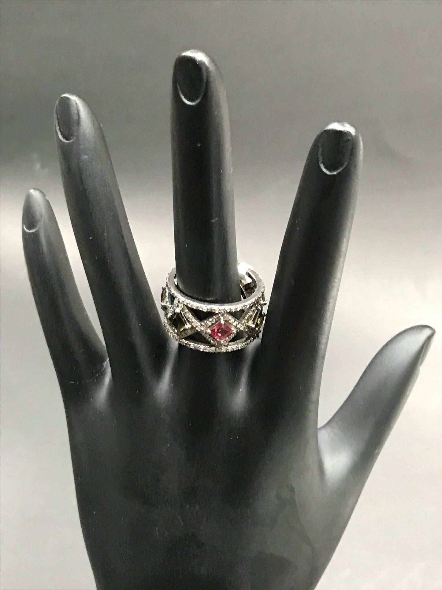 DIAMOND AND MULTI TOURMALINE RINGS