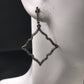 Diamond Silver Earring .925 Oxidized Sterling Silver Diamond Earring, Genuine handmade pave diamond Earring Size 1.60"(24 x 40 MM )