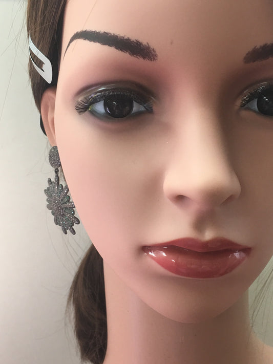 Diamond and Tsvorite Earrings