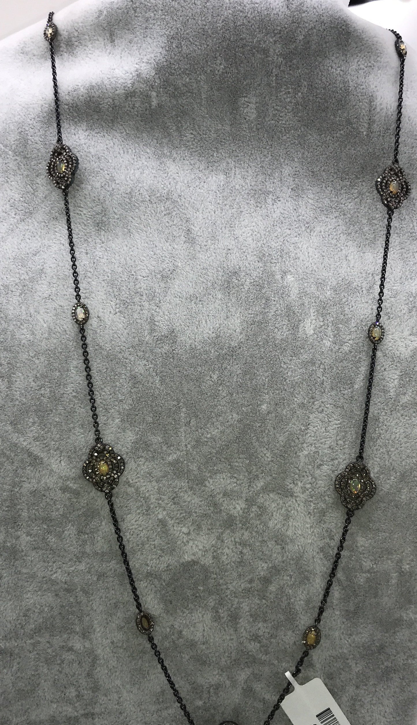 Opal and Diamond Designer long Chain Necklace