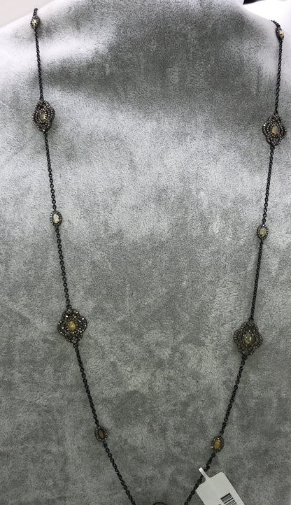 Opal and Diamond Designer long Chain Necklace