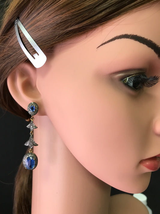 Kynite and Diamond Earrings,