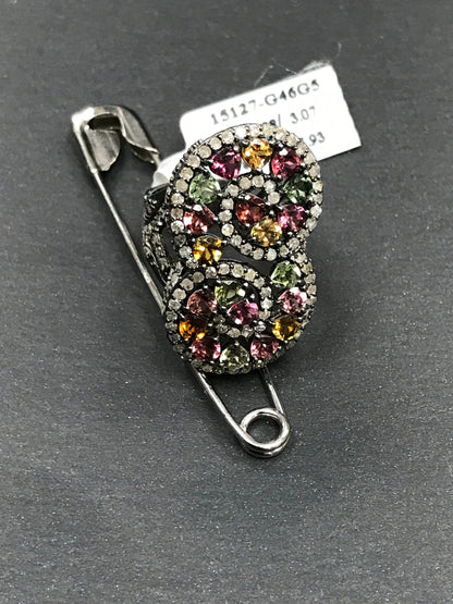 DIAMOND AND MULTI TOURMALINE RINGS