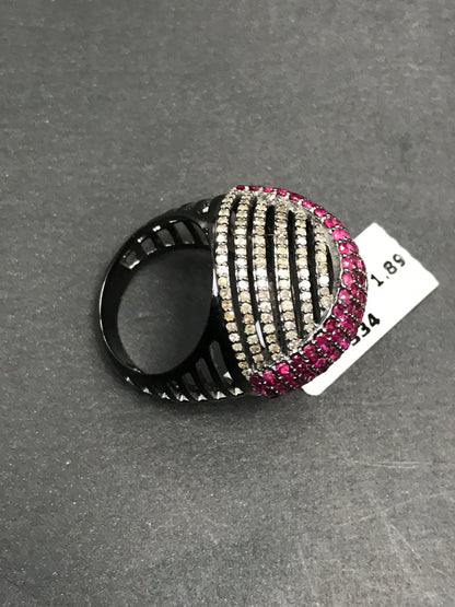 Ring Diamond with Ruby