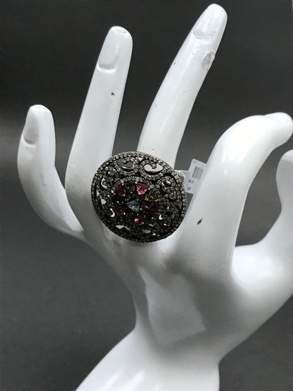 DIAMOND AND MULTI TOURMALINE RINGS