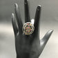 Diamond and Multi Tourmaline Silver Black Rhodium Finish Rings
