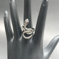 Snake Diamond and Ruby Silver Black Rhodium Finish Rings