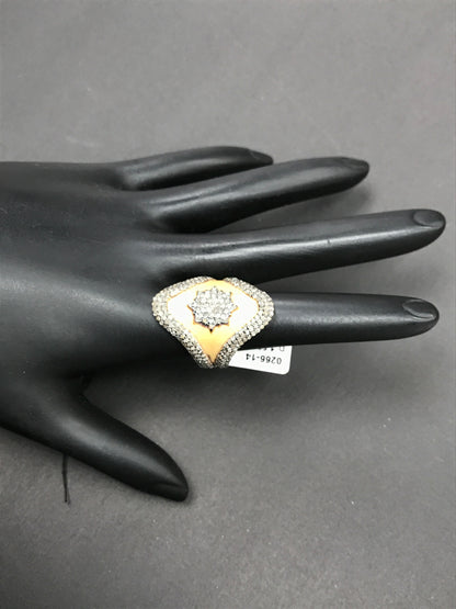 Silver Pave Diamond Ring .925 Oxidized Sterling Silver Diamond Ring, Genuine handmade pave diamond Ring .