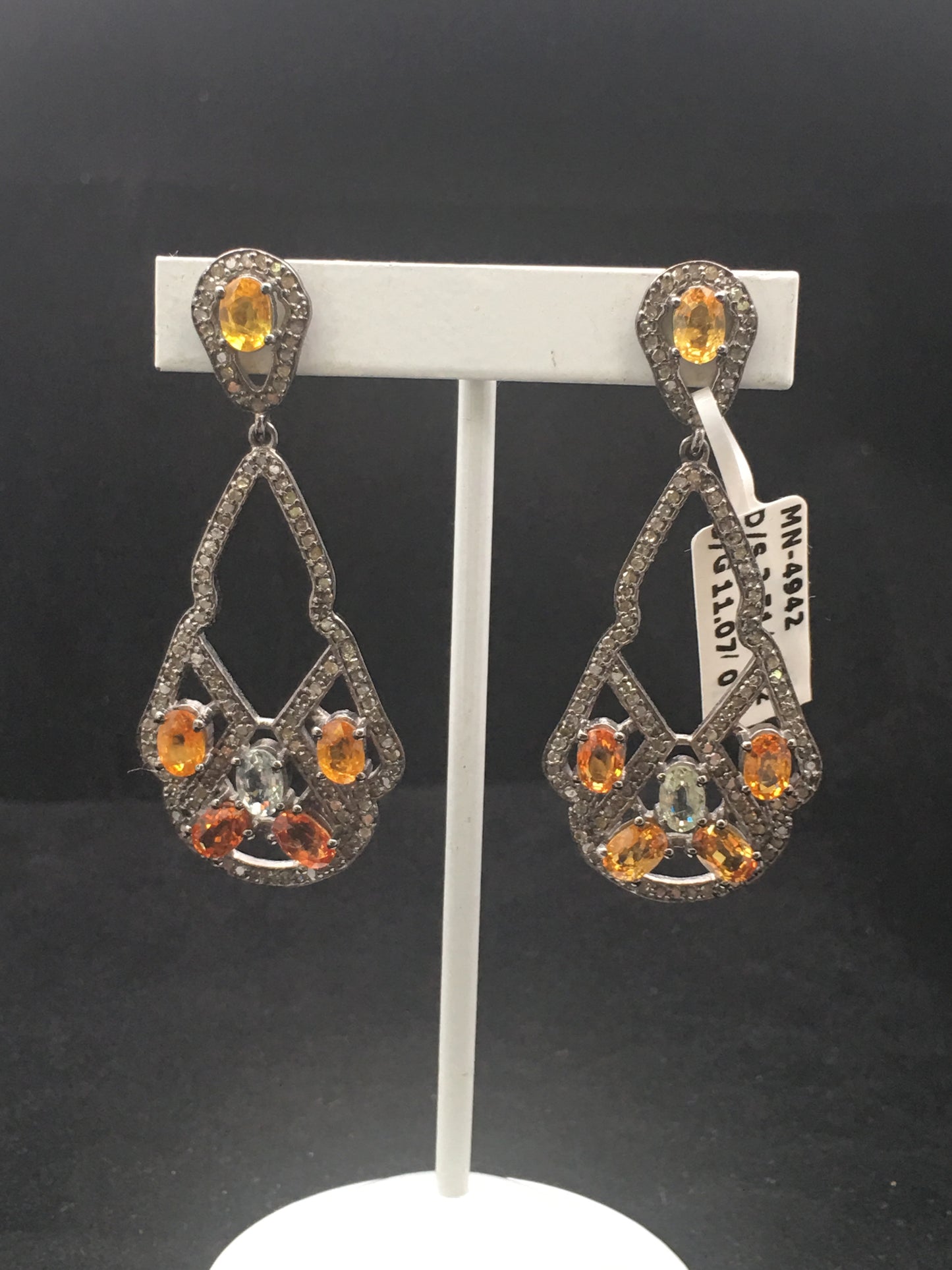 Diamond and Sapphire Earrings,