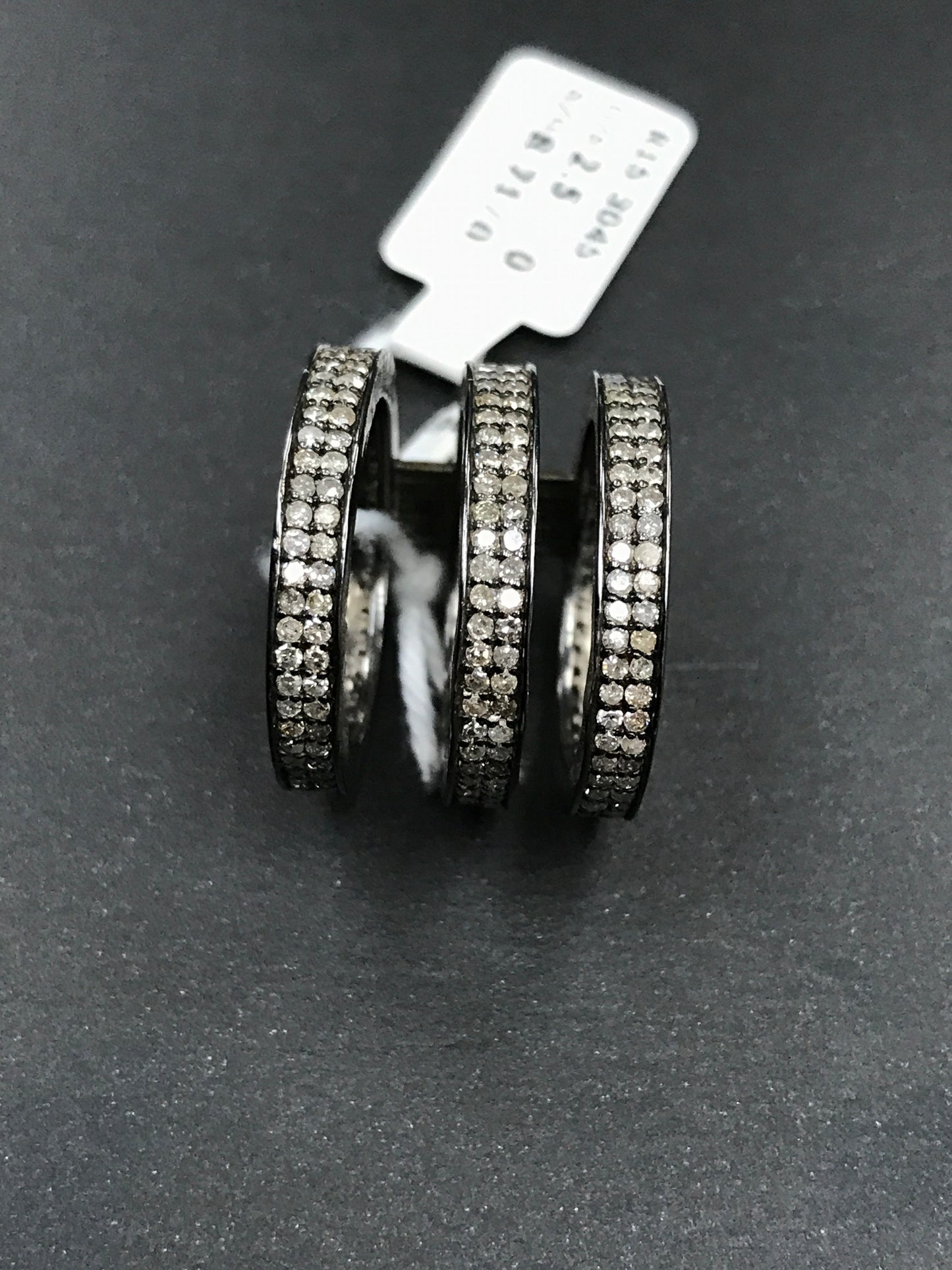 Round Circle Pave Diamond Ring .925 Oxidized Sterling Silver Diamond Ring, Genuine handmade pave diamond Ring.