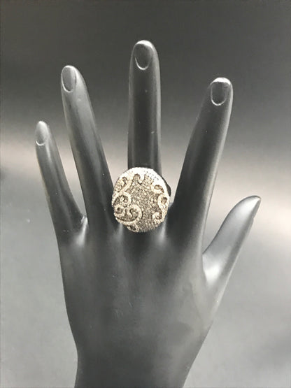 Diamond and Silver Black Rhodium Finish Rings