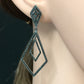 BLACK SPINEL SILVER EARRINGS