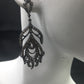 Diamond Silver Earring .925 Oxidized Sterling Silver Diamond Earring, Genuine handmade pave diamond Earring Size 1.80"(14 x 45 MM )
