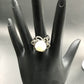 Diamond and Silver Pearl Black Rhodium Finish Rings