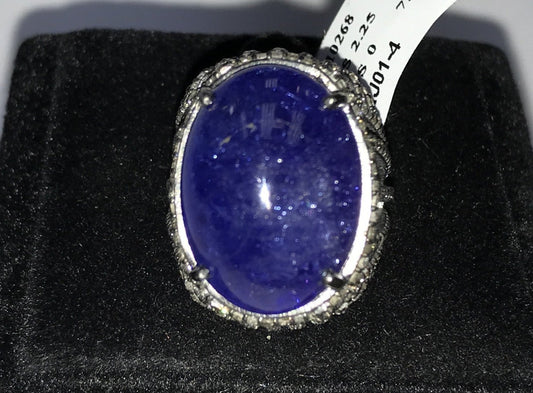 Tanzanite Oval and Diamond Ring