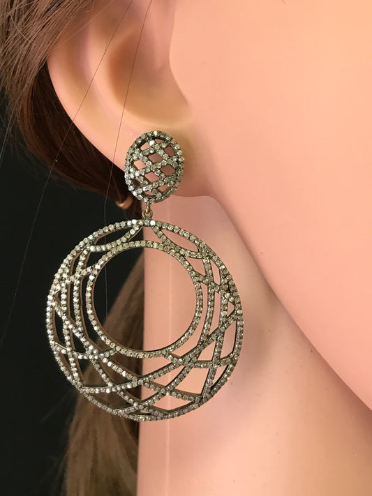 Circle Shape Diamond Earrings