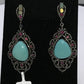 Turquoise Natural and Ruby Earrings with Diamond