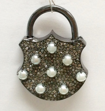 Lock with Pearl Diamond Charm