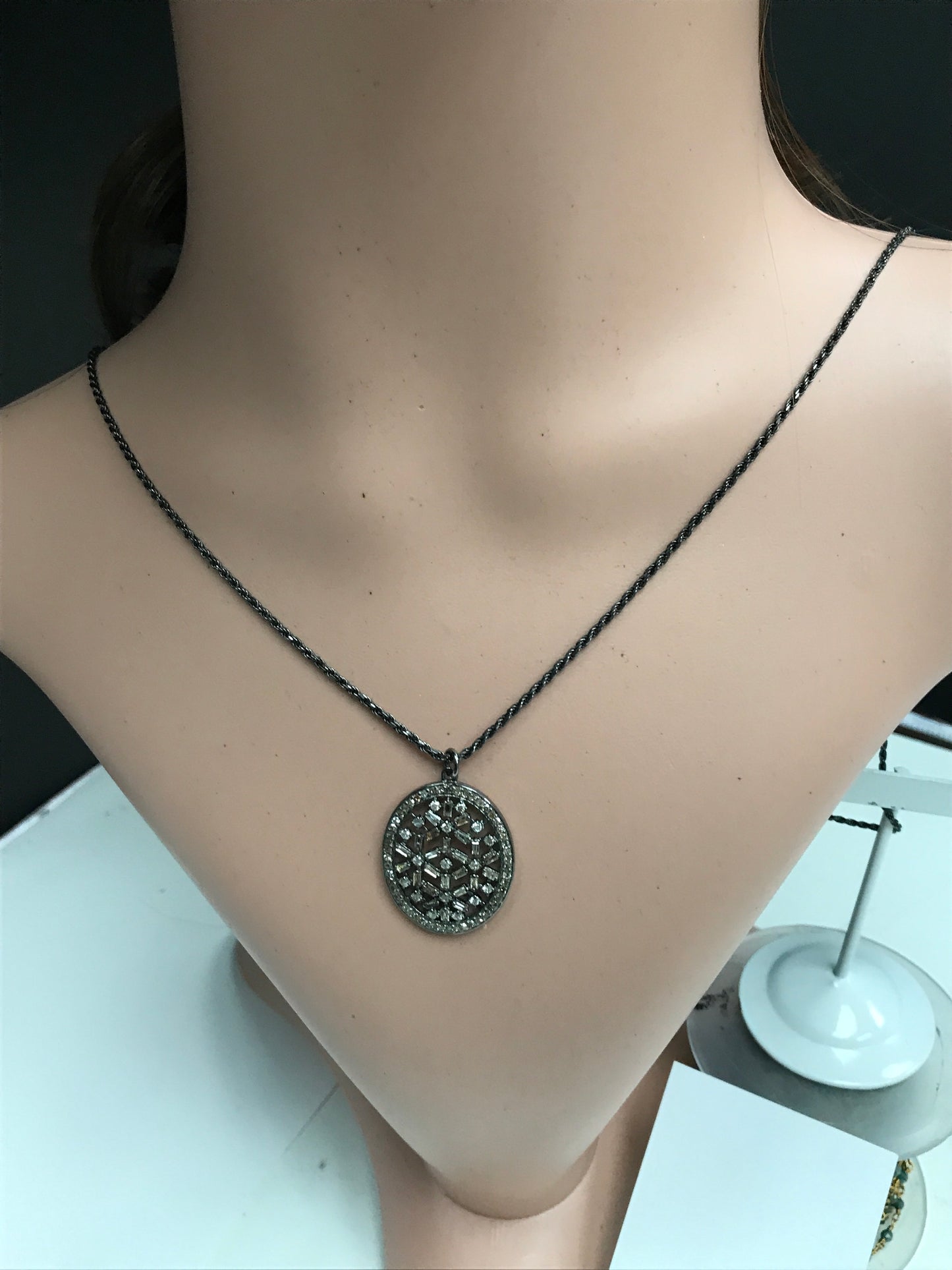 Oval Shape Diamond Pendant
