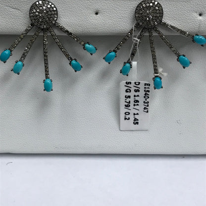 Black Spinel Moonstone Earring
