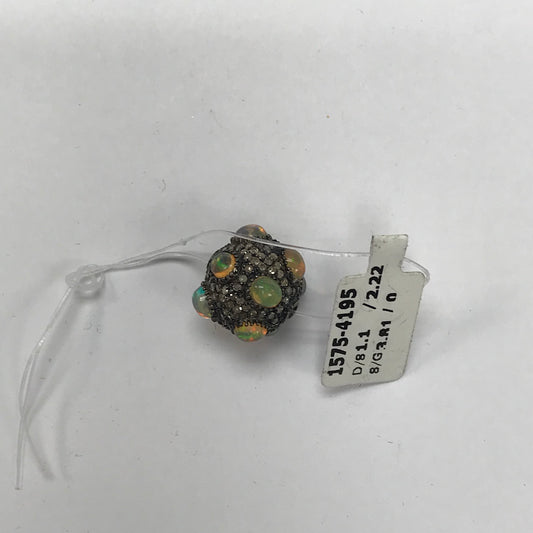 DIAMOND SILVER PAVE BEADS
